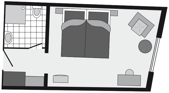 Grundriss Doppelzimmer zur Altstadtseite