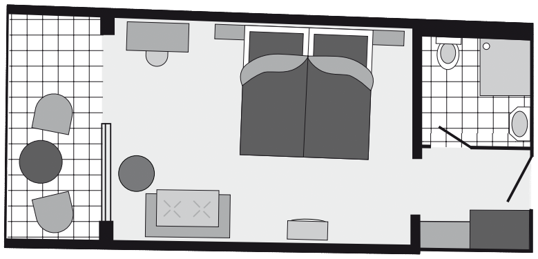 Grundriss Doppelzimmer zur Moselseite